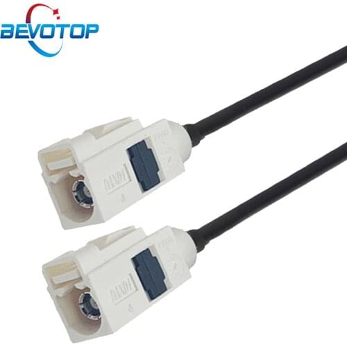 1PCS White Fakra B Jack to Jack Female to Female RG174 Extension Cable GPS Radio Antenna Adapter RF Coaxial Pigtail Cord