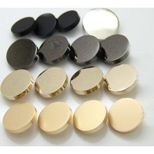 10Pcs 15-30mm High-grade silver black gold mirror metal button woolen coat sweater buckle windbreaker jacket button C041