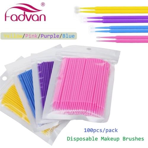 100/200pcs Micro Disposable Eyelash Extension Clean Swab Mini Individual Applicators Mascara Brush Eyelash Glue Cleaning Stick