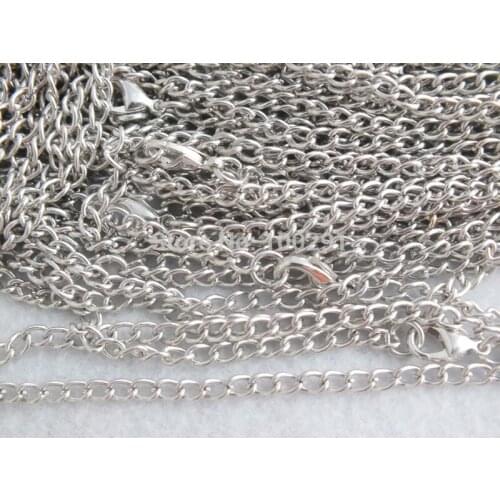100pcs 3*4mm silver plated ball chain, jewelry chain necklace 70cm