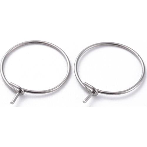 100pcs 304 Stainless Steel Hoop Earring Charms Findings Accessories For Women Big Hoop Earring for Fashion Jewelry making