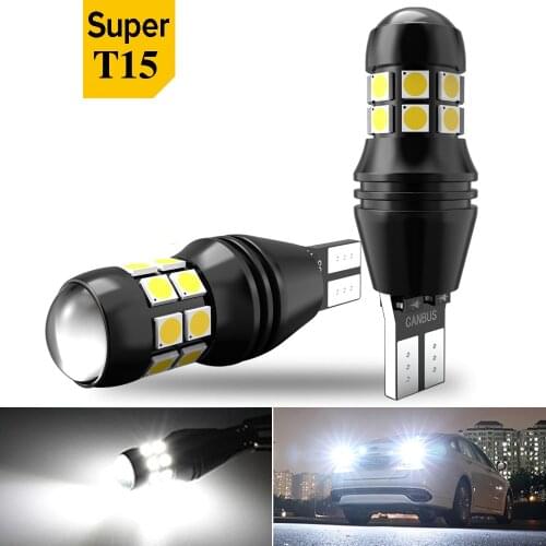 2pcs T15 W16W LED Canbus Bulbs Car Backup Reverse Lights 921 912 For Ford Focus 2 3 Fusion Flex Fiesta Escape C-Max Edge F-150