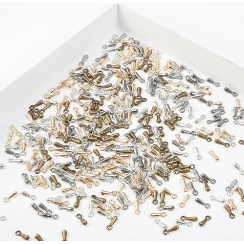 Hot 7MM 200pcs Water Droplets Necklace Bracelet General purpose Crimp Ends Extended Extension Chains Tails Clasp