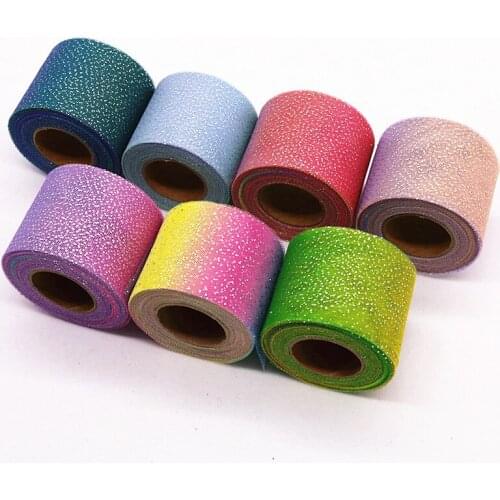 25Yards/Roll 6CM Silver Dot Tulle Soft Iridescent Mesh Ribbon HX020 DIY Bow Hair Accessories Tutu Skirt Girl Hairpin Material