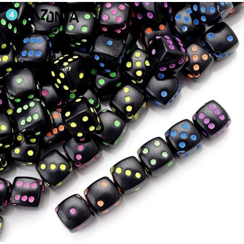 50pcs/lot 8mm Black Acrylic Cube Dice Spacer Beads Findings Charms For Jewelry Making Diy Handmade Accessories