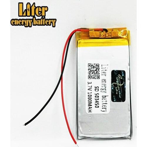 503450 3.7V 1000mAh Lithium Polymer LiPo Rechargeable Battery li ion cells For Mp4 GPS DVD PAD electric toys camera recorder