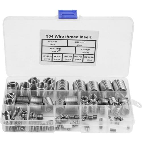 80pcs / set M3-M16 threaded sheath SS304 steel screw set classification kit fastener stainless steel braces