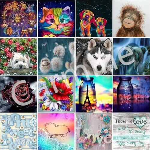 Animal Pattern DIY 5D Diamond Painting Cross Stitch Embroidery Mosaic Landscape Picture Full Round&Square Drill Home Decoration