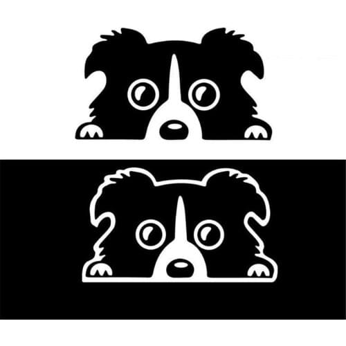 CM Pet Car Sticker Collie Dog Personality Reflective Glass Rear Sticker Auto Door Window Decor BlackWhite hot sale