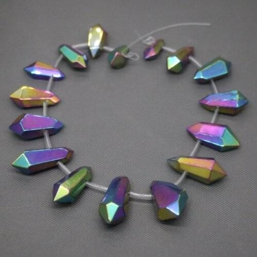 White Rainbow Crystal Quartz Beads, Top Drilled Polish Point Pendant, Rock Fashion Women Fine Jewelry Necklace Stone,Kindgems