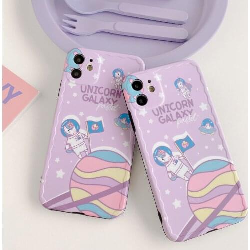 Korean fashion Retro unicorn universe planet Cute Phone Case For iPhone 11 Pro Max Xr Xs Max X 7 Plus 8 Plus case silicone cover