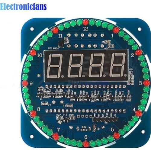 DIY DS1302 Digital LED Tube Display DS1302 Rotating LED Time Clock Alarm Temperature Module Diy Kit Mini USB 5V 3V For Arduino