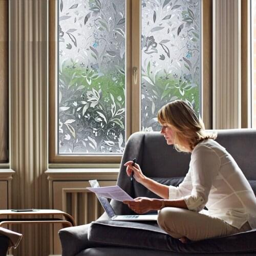 Tulip pattern electrostatic shading window glass film 3d stereo kitchen bathroom toilet opaque anti-light window sticker