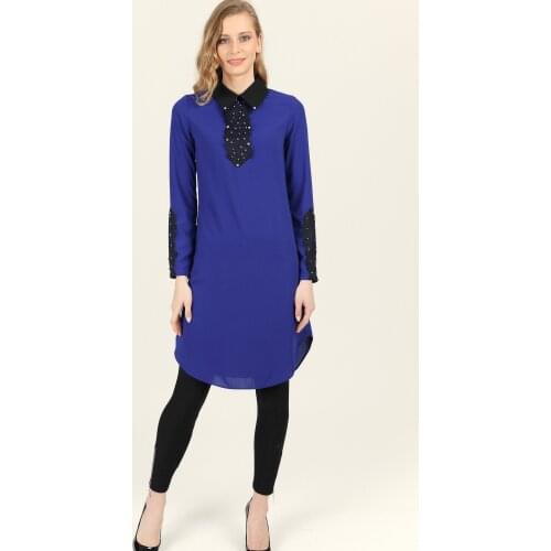 Filet lace Beading Embroidered Tunic-Saks