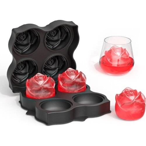 Rose Ice Tray Mold DIY Rose 4 with Silicone Ice Tray Cocktail Ice Mould Creative Valentines Day Homemade Gift