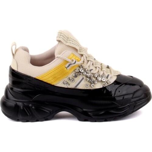 Guja-Black, Beige Color High Bottom Women 'S Shoes