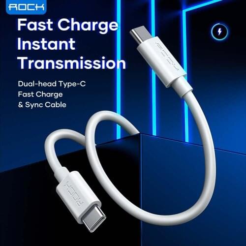 ROCK PD 60W USB C To Type C Cable QC 3.0 Dual Type C Cable Fast Charging Data Cord For Samsung Xiaomi Macbook Pro USB C Cable