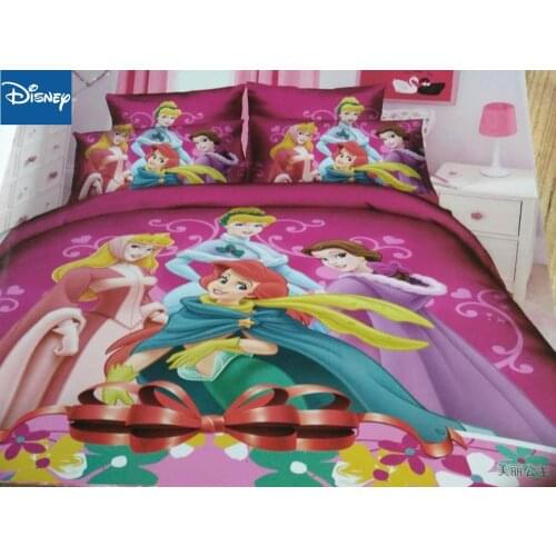 Disney princess twin size bedding set for girls bedroom decor quilt covers 99x190cm bed single fitted sheet 3-4pcs promotion new