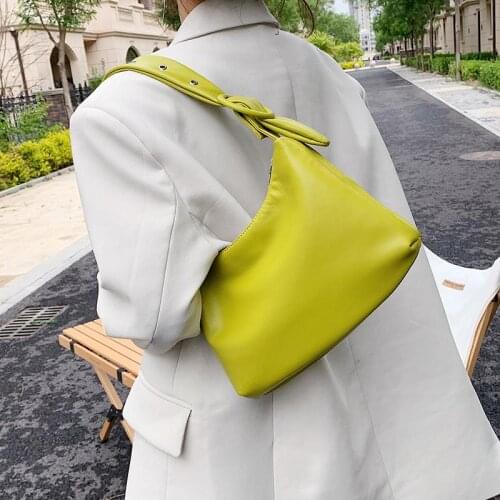 Korean Fashion Solid Soft PU Leather Shoulder Bag for Women Casual New Baguette Bags Designer Luxury Wide Strap Handbags Purses