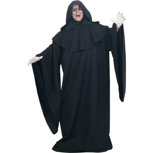 Grim Reaper Costume Cos Horror Demon Hooded Robe Outfit Adults Men Halloween Purim cosplay Vampire Devil Costumes