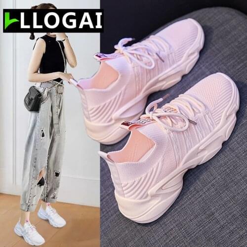 Brand New Women Sneakers Spring Summer New Designer Breathable Knit Casual Sport Platfrom Running Shoes Loafers