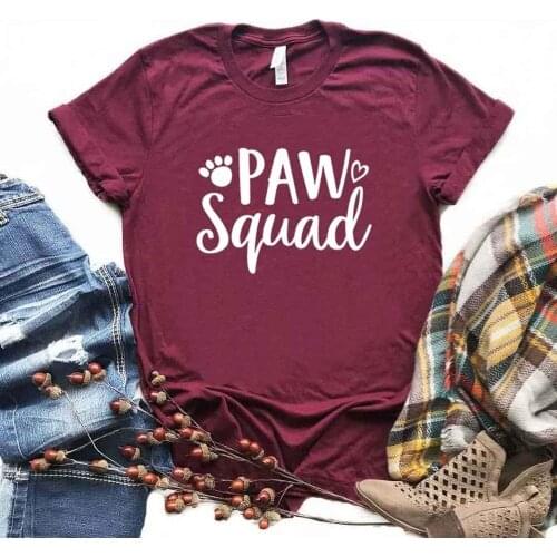 Paw squad dog cat Print Women tshirt Cotton Hipster Funny t-shirt Gift Lady Yong Girl 6 Color Top Tee R305