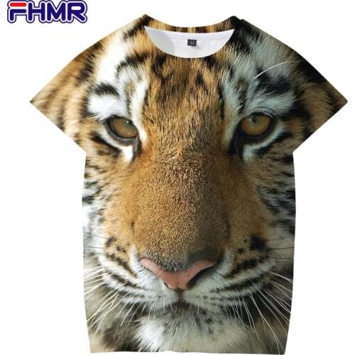 Summer Children 3D Short-Sleeved Leisure T shirt Animal Lion Tiger Wolf Cats Printed Boys Girls T-shirt Kids Fashion Tshirt boy