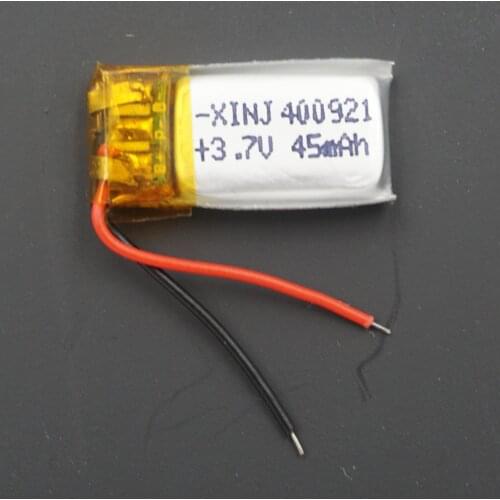 3.7V 45mAh Lithium Polymer li po Battery Li ion cell 400921 For headphones bluetooth 3D glasses Record pen MP3 speaker watch DIY