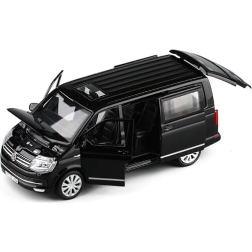 1:32 Multivan T6 Alloy Car Model Toy Diecast Van Bread Business MPV Pull Back Vehicle Model With Sound Light Gifts For Children