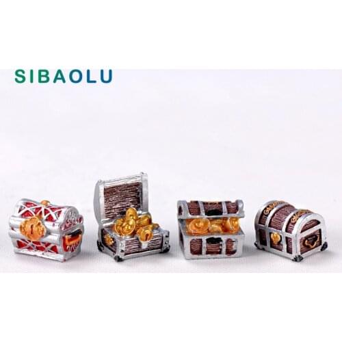 Seaside Pirate Wealth Box Model Miniature figurine simulation Landscape wedding decoration fairy garden statue Home Gift garden