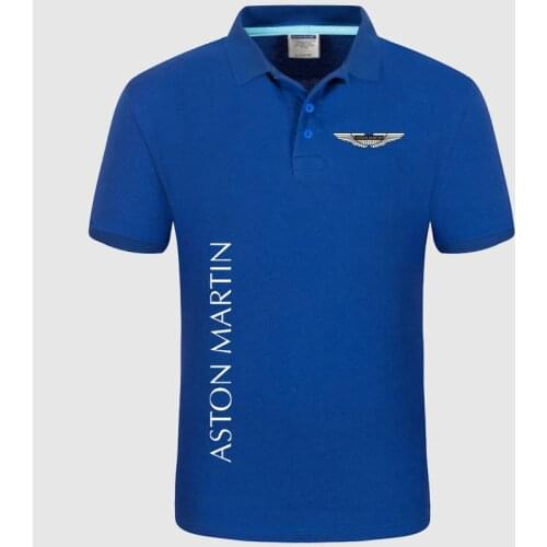 Summer Polo Shirt Aston Martin logo Brand Mens Fashion Cotton Short Sleeve Polo Shirts Solid Jersey Tops Tees Y