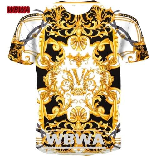 2021 latest Baroque summer mens oversized T-shirt 3d fashion printed round neck short sleeve casual jacket