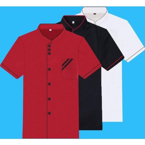 Newest style Summer Short-sleeved Chef service jackte Hotel working wear Restaurant work clothes Tooling uniform cook Tops