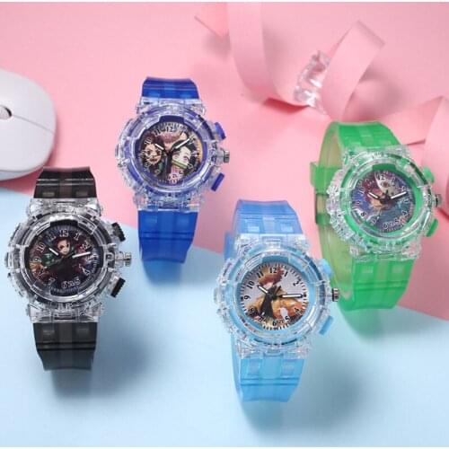 NEW Ghost Slayer Watches 2021 Anime LED Luminous Watch for Women and Men Childrens Students Watch Kids Clock Gifts