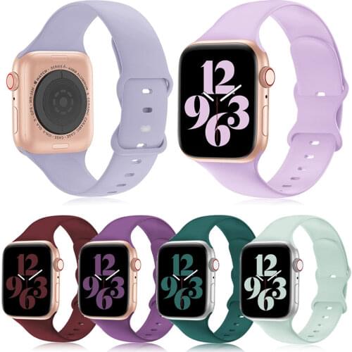 Silicone Sport Watch Band for Apple Watch Band 44mm 40mm 38mm 42mm Bradelet for Iwatch Series 6 5 4 SE 3 Strap Rubber Wristband