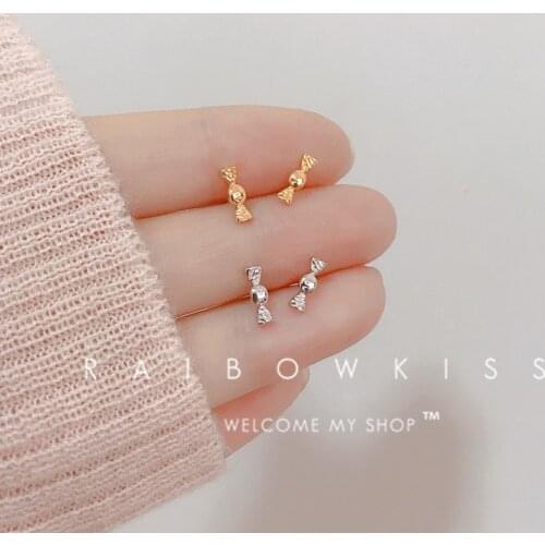 Candy Shape Stud Earrings For Women Cute Small Cartilage Ear Nails Simple Fashion Design Sense Girl Birthday Party Jewelry Gifts