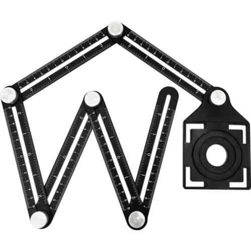 Six-fold Ruler Ceramic Tile Opening Locator Aluminum Alloy Multi-angle Opening Locator Multi-function Adjustable Ruler Precision