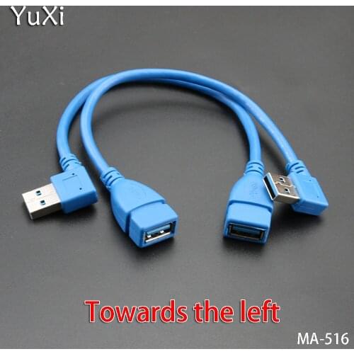 YuXi 1PCS/lot Left/right/up/down Angle 90 Degree Extension Cable USB 3.0 Male To Female Adapter Cord USB Cables replace