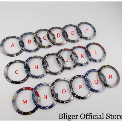 BLIGER Replacement Part 38mm Watch Ceramic Bezel Ring Insert fit 40mm Case
