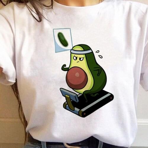 Womens Avocado Funny T-shirt Girl Harajuku Ullzang Graphic Cute Grunge Tshirt Female Kawaii Avocado Funny Cartoon T Shirts
