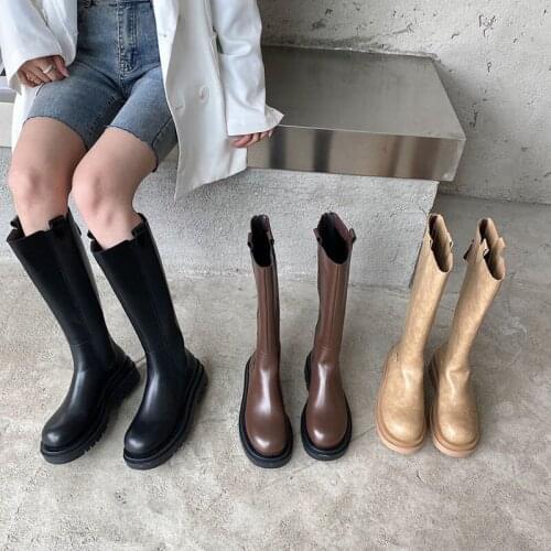2021 Luxury Chelsea Boots Women Ankle Boots Chunky Winter Shoes Platform Slip on Chunky Heel Boot Brand Designer Botas Femininas