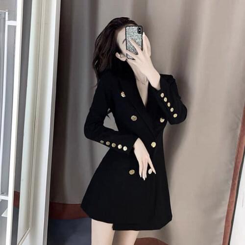 Women Dresses Autumn New Womens Black Business Suit Dress Vestido De Mujer