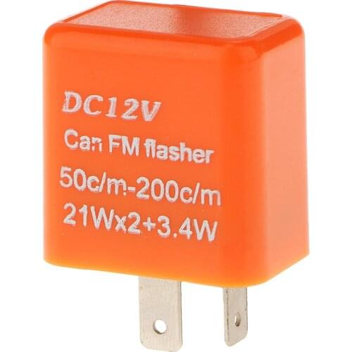 1 Piece 12V Motorcycle Light Flasher 2Pin LED Flasher Relay Fix For Honda LED Turn Signal Light Bulbs Orange