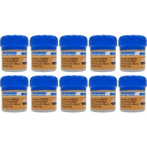 10pcs/lot MECHANIC XGSP50 Sn63/Pb67 BGA Solder Paste Flux XGSP50 For soldering iron Hakko 936/Saike 852D