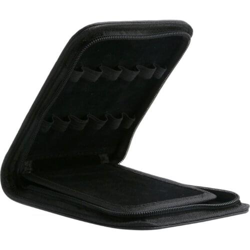 12 Pens Fountain Pen/Roller Pen Faux Leather Zipper Case Holder New Q1JC