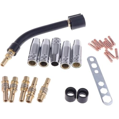 15AK Welding Torch Part Kit Accessories Nozzle, Tips M6*25*038, Insulating Sleeve