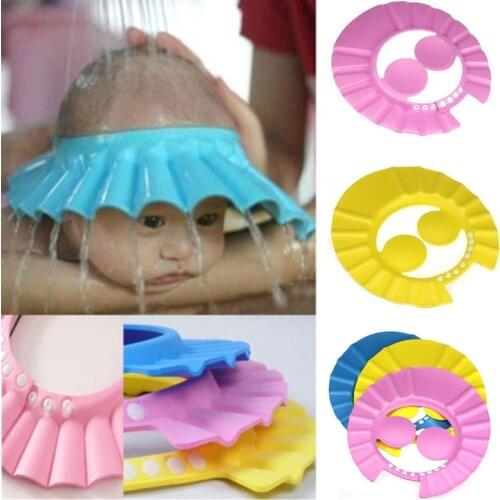 Hot Sale Child Baby Kids Bathing Shower Eye Ear Protector Head Cover Washing Hair Cap Color Random