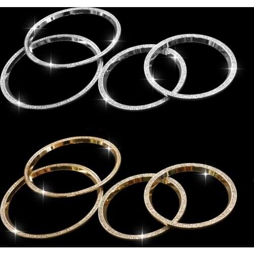 4pcs Car Air Vent Outlet Cover Trim Styling Sticker with Crystals for Mini Cooper R61 Peaceman R60 Countryman Interior