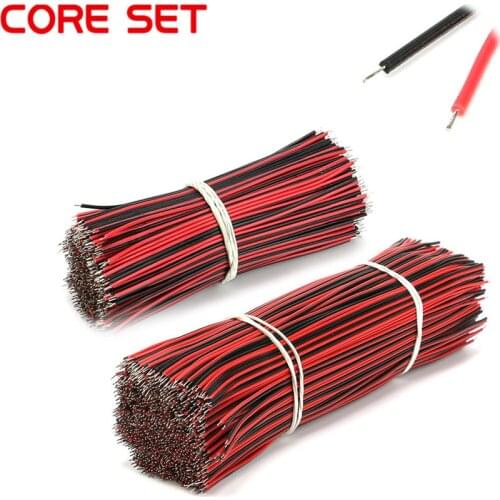 50Pcs/lot Red Black Abreast Line 26AWG 80mm 150MM length LED Line Connecting Tin Plating Wire DIY 2P Electronic Wire Welding
