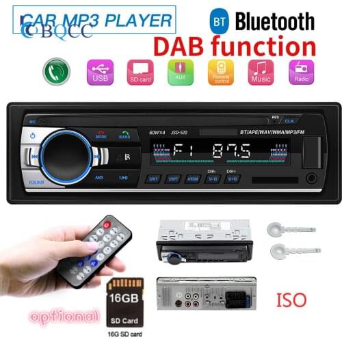 Auto DAB 1Din JSD-520 Car Radio Car Mp3 Player Autoradio Bluetooth Handsfree AUX FM Input Receiver Car Audio Stereo OtoTeypleri
